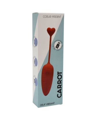 CARROT, Un Œuf vibrant avec télécommande, couleur et forme "Carotte" en silicone médical