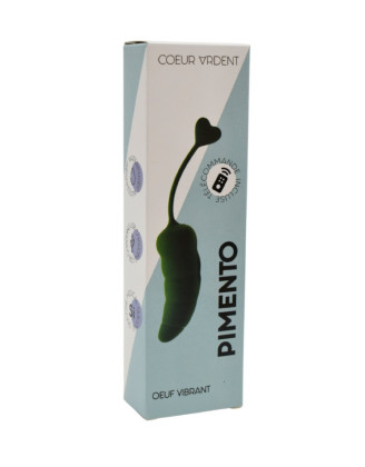 PIMENTO, Un Œuf vibrant avec télécommande, couleur et forme "Piment" en silicone médical