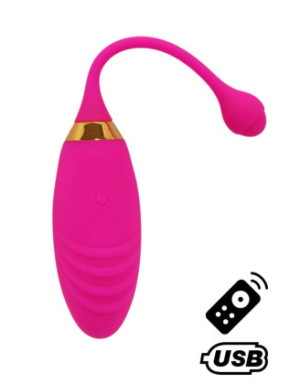SUNDAY, Un Œuf vibrant USB avec télécommande, dans un silicone médical doux et rainuré