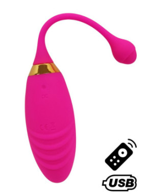 SUNDAY, Un Œuf vibrant USB avec télécommande, dans un silicone médical doux et rainuré