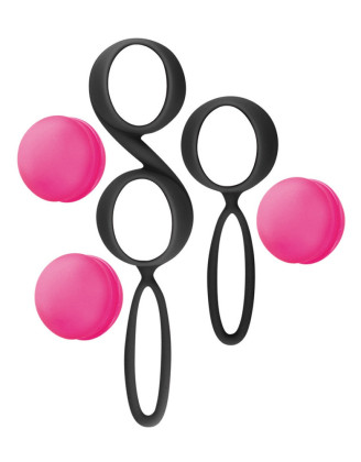 Set de boules de Geisha noires roses à billes amovibles