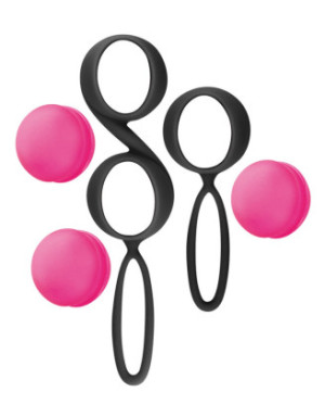 Set de boules de Geisha noires roses à billes amovibles