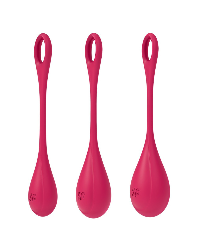 Set de 3 boules de geisha rouge Yoni Power 1 Satisfyer