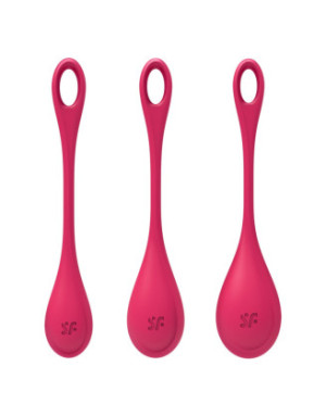 Set de 3 boules de geisha rouge Yoni Power 1 Satisfyer