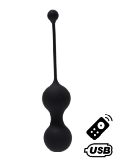 MINA Noir, Boules de Geisha en silicone médical USB avec télécommande