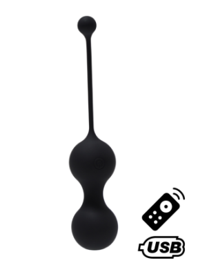 MINA Noir, Boules de Geisha en silicone médical USB avec télécommande