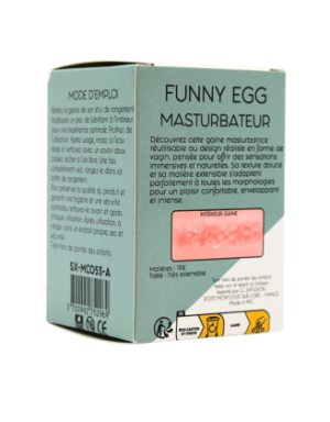 Gaine Masturbatrice Réutilisable FUNNY EGG – Design Réaliste Vagin lèvres charnus
