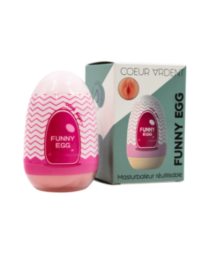 Gaine Masturbatrice Réutilisable FUNNY EGG – Design Réaliste Vagin lèvres épaisses