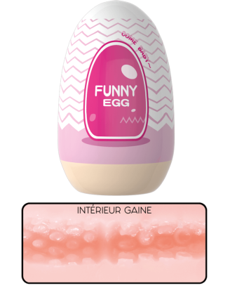 Gaine Masturbatrice Réutilisable FUNNY EGG – Design Réaliste Vagin lèvres épaisses