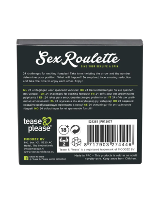 Jeu "Sex Roulette" 24 défis préliminaires