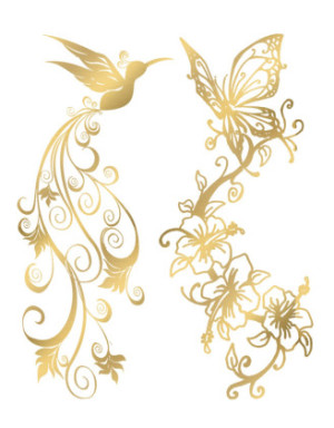 Tatouage éphémère - Effet or