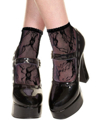 Socquettes noires en dentelle