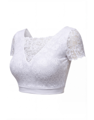 Top sexy court blanc bi matière réversible