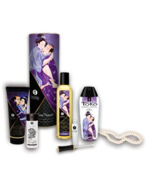 Coffret collection plaisirs charnels 5 produits Shunga + un collier de perles