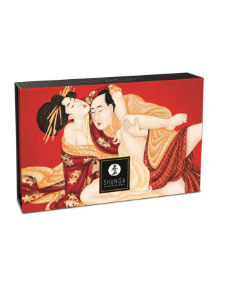 Mini Coffret poudre corporelle fraise/vin pétillant et plumeau assorti