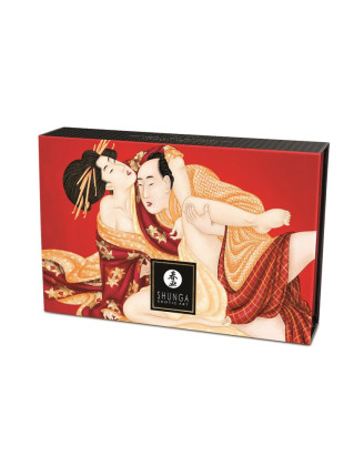 Mini Coffret poudre corporelle fraise/vin pétillant et plumeau assorti
