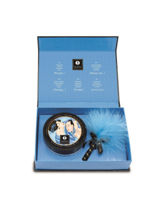 Mini Coffret poudre corporelle noix de coco et plumeau assorti