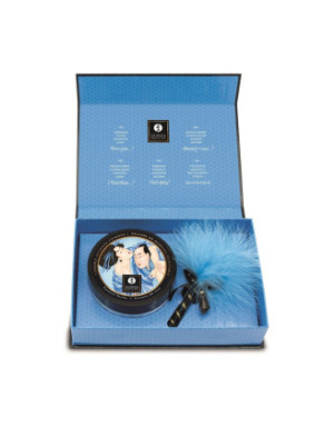Mini Coffret poudre corporelle noix de coco et plumeau assorti