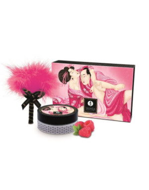 Mini Coffret poudre corporelle framboise et plumeau assorti