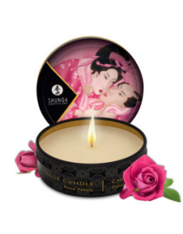 Mini bougie de massage à la rose 30ml