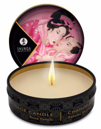 Mini bougie de massage à la rose 30ml