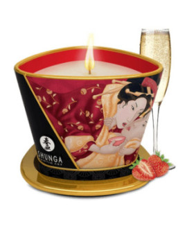 Bougie de massage fraise vin pétillant 170ml