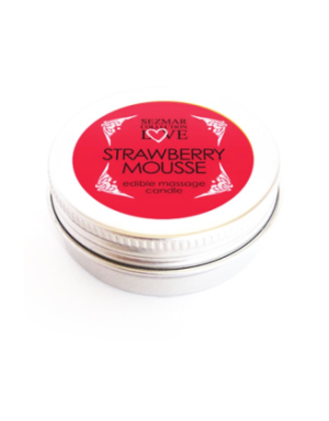 Mini Bougie de massage mousse de fraise 30ml 100% naturelle