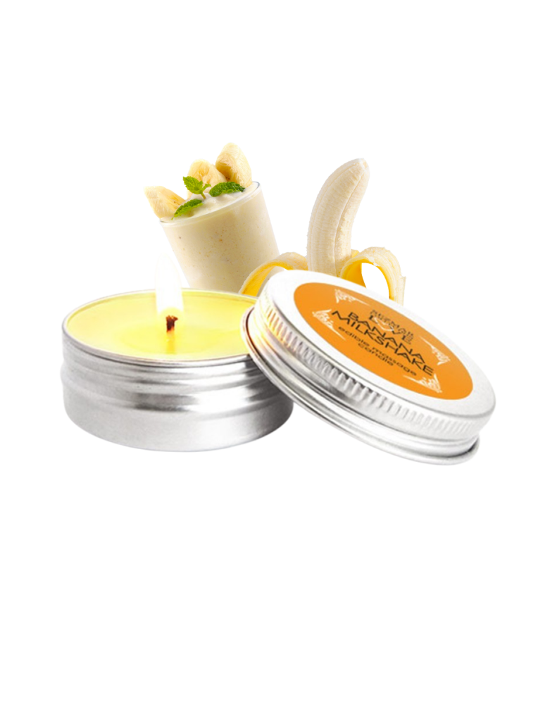 Mini Bougie de massage milshake banane 30ml 100% naturelle
