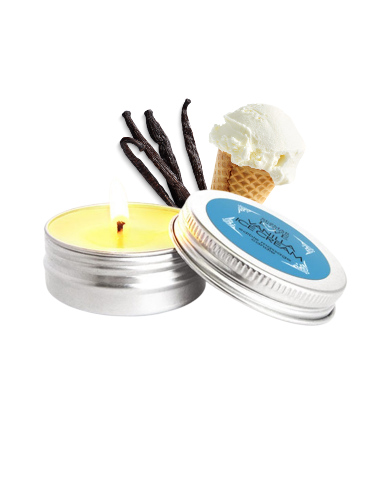 Mini Bougie de massage glace vanille 30ml 100% naturelle