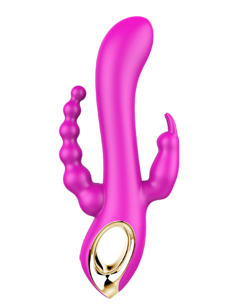 Vibromasseur Rabbit  rose  avec chapelet vibrant