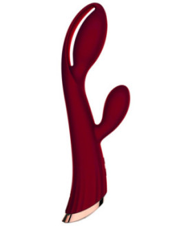 Vibromasseur rouge avec stimulateur de clitoris LRIS USB