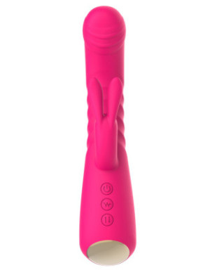 Vibromasseur rabbit rose chauffant avec fonction va-et-vient, USB