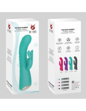 Vibromasseur rabbit rose chauffant avec fonction va-et-vient, USB