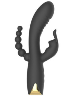Vibromasseur triple stimulation très puissant noir USB