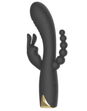 Vibromasseur triple stimulation très puissant noir USB