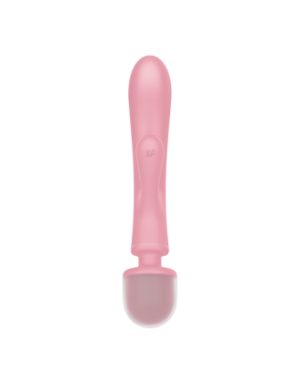 2 en 1 Vibromasseur rabbit et wand rose USB Triple Lover Satisfyer