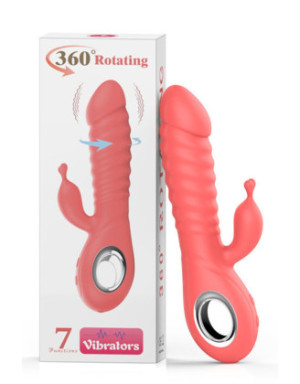 Vibromasseur rabbit rotatif 7 vibrations USB