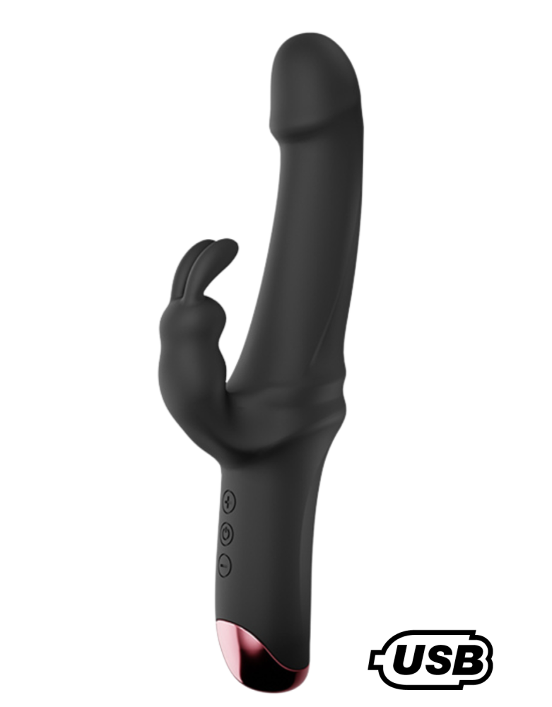 PLAYER, Vibromasseur Rabbit USB, silicone médical doux et lisse, doté de 10 modes de vibration