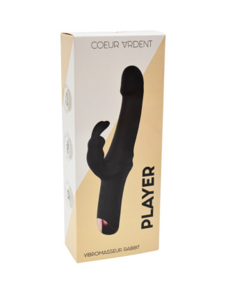 PLAYER, Vibromasseur Rabbit USB, silicone médical doux et lisse, doté de 10 modes de vibration
