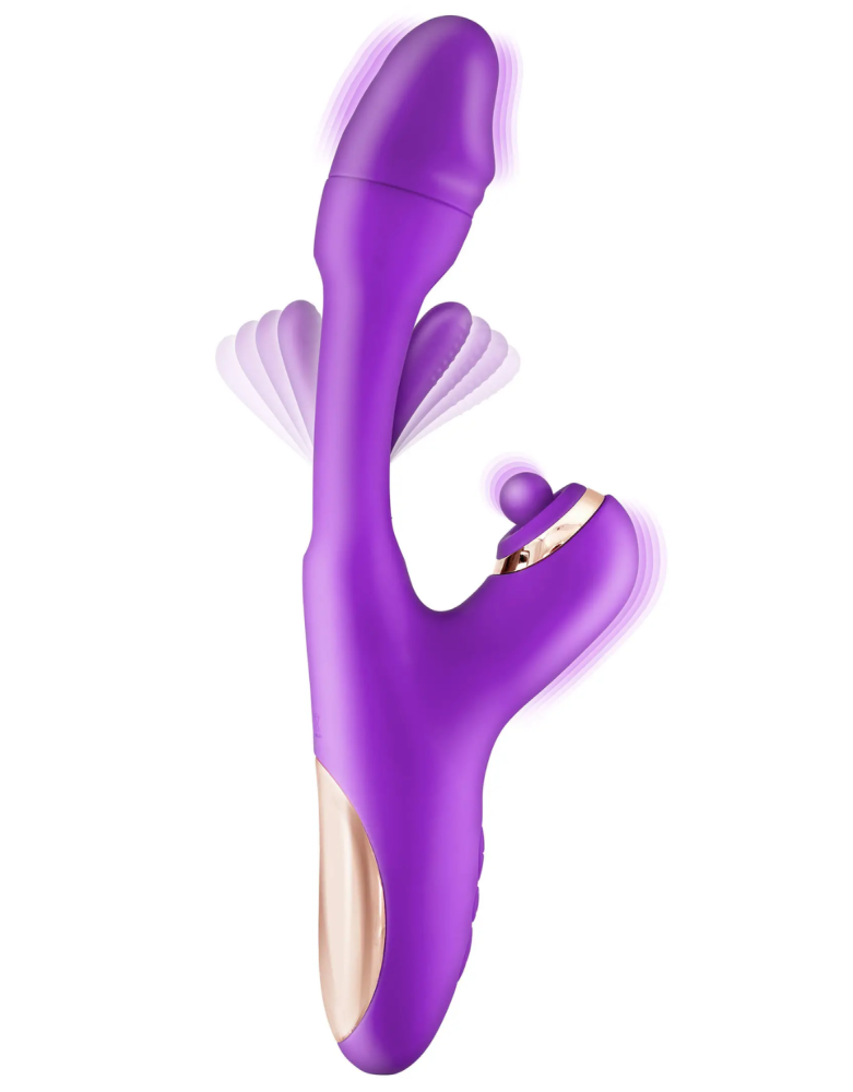 Vibromasseur rabbit 3-en-1 avec tapotements Joyfully