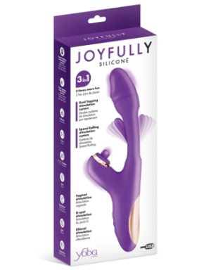 Vibromasseur rabbit 3-en-1 avec tapotements Joyfully