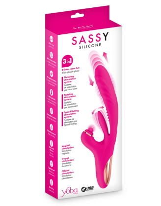 Vibromasseur Rabbit 3-en-1 Sassy Yoba – Va-et-vient, Tapotements & Rotation Clitoridienne