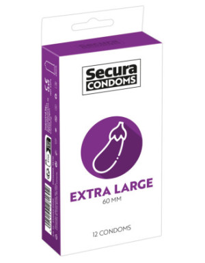 Préservatifs lubrifiés en latex x12 avec réservoir Extra Large 60 mm