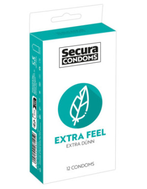 Préservatifs lubrifiés extra fin en latex x12 avec réservoir Extra Feel 53 mm