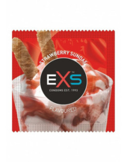 Préservatifs x2 lubrifiés en latex goût sunday fraise 54mm