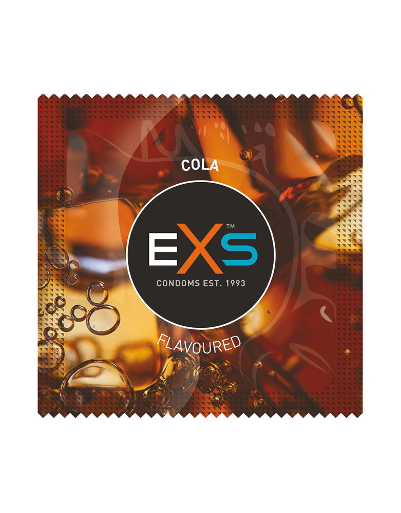 Préservatifs x2 lubrifiés en latex goût cola 54mm