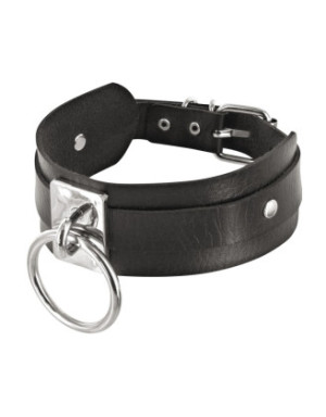 Collier fétichiste avec anneau métal pour laisse