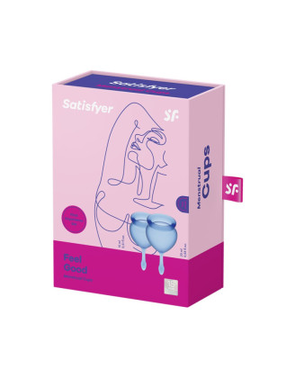 2 coupes menstruelles Satisfyer Dark Bleu FEEL GOOD