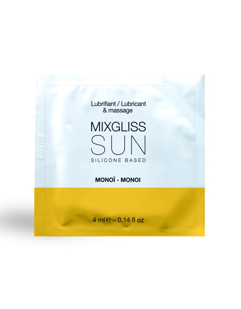 Dosette 2 En 1 Lubrifiant Et Huile De Massage Silicone Mixgliss Sun Monoï  4 ML