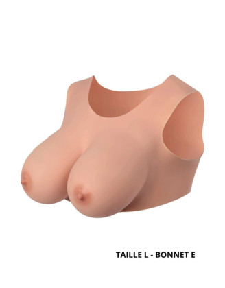 Buste seins réaliste couleur peau claire Taille L Bonnet E